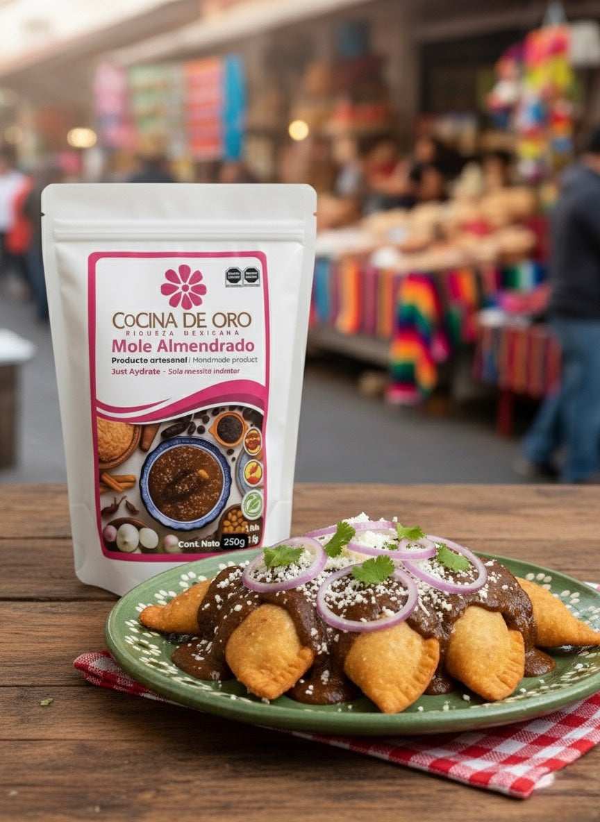 Empanadas de Picadillo con Mole Almendrado